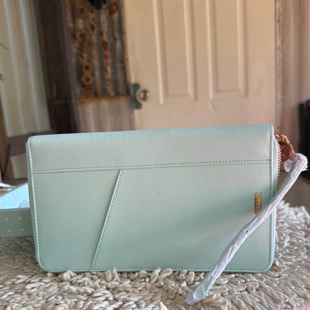 New KIKKI K Mint Green Wallet/Organizing Clutch Bag